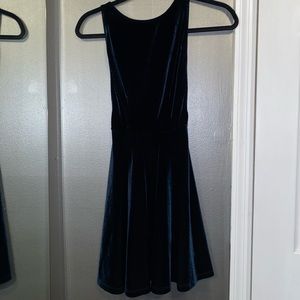 American apparel deep green velvet circle dress